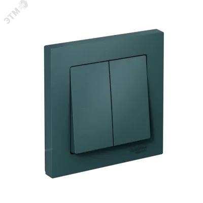 ATLASDESIGN 2-клавишный ВЫКЛЮЧАТЕЛЬ, сх.6, 10АХ, в сборе, быстрозажимные клеммы, ИЗУМРУД