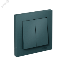 Выключатель двухклавишный ATLASDESIGN схема 5 10АХ в сборе изумруд
