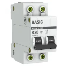 Выключатель автоматический 2P 20А (B) 4,5кА ВА 47-29 Basic