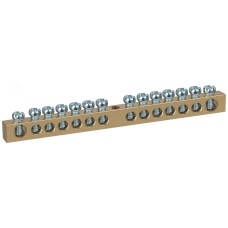 Шина ЭРА NO-122-17 PEN земля-ноль 6х9мм 14/1 латунная с креплениями по центру