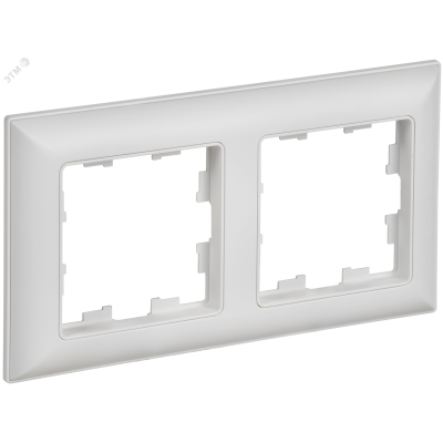 BRITE Рамка 2-местная РУ-2-БрАБ арктический белый/белый IEK