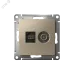 Розетка ATLASDESIGN двойная компьютерная+ТВ RJ45+TV категория 5E механизм шампань
