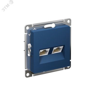 ATLASDESIGN РОЗЕТКА двойная компьютерная RJ45+RJ45, кат.5E, механизм, АКВАМАРИН