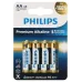 Батарейки Philips LR6M4W/51 АА алкалиновые 1,5v 4 шт. LR6-4BL Premium (4/48/144/17280)