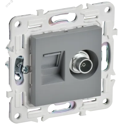 SKANDY Розетка двойная TV+RJ45 кат.5E SK-A14Gr серый IEK