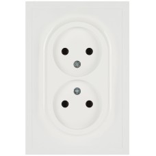 Розетка скрытого монтажа в рамку без заземления двойная 2X2P 16А-250В IP20 белый 15-2107-01 Galaxy