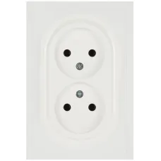 Розетка скрытого монтажа в рамку без заземления двойная 2X2P 16А-250В IP20 белый 15-2107-01 Galaxy