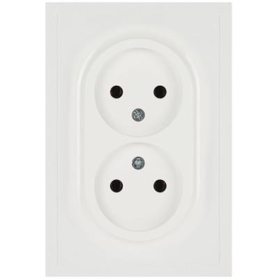 Розетка скрытого монтажа в рамку без заземления двойная 2X2P 16А-250В IP20 белый 15-2107-01 Galaxy