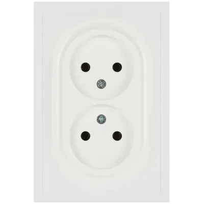 Розетка скрытого монтажа в рамку без заземления двойная 2X2P 16А-250В IP20 белый 15-2107-01 Galaxy