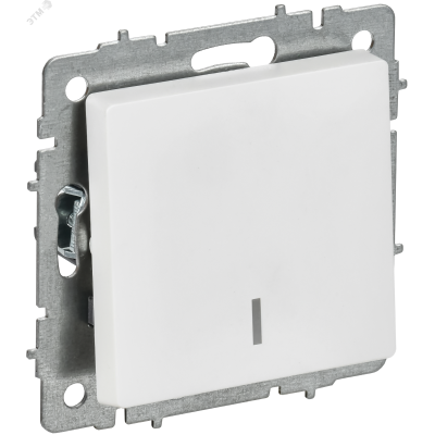 BRITE Выключатель 1-клавишный с индикацией 10А ВС10-1-1-БрАБ арктический белый IEK