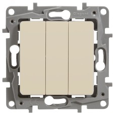Выключатель 3клавишный 10А слоновая кость ETIKA