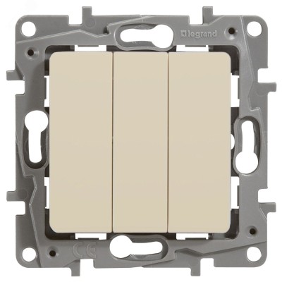 Выключатель 3клавишный 10А слоновая кость ETIKA