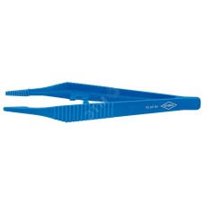 Пинцет пластмассовый термостойкий до 130°С рифлённые зазубренные трапециевидные губки шириной 35 мм L-130 мм