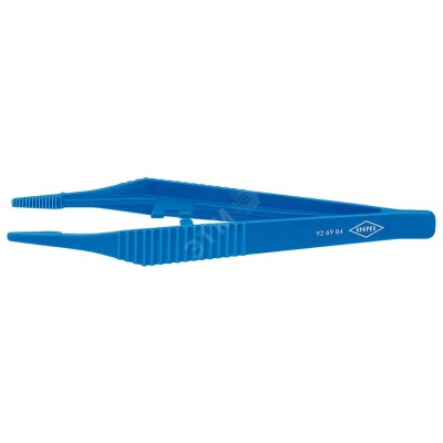 Пинцет пластмассовый термостойкий до 130°С рифлённые зазубренные трапециевидные губки шириной 35 мм L-130 мм