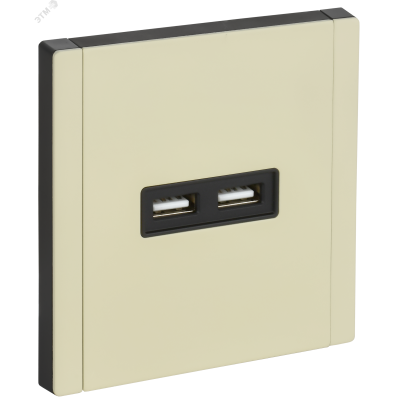 FORTE&PIANO Розетка USB A+A 3,1А FP849M металл слоновая кость IEK