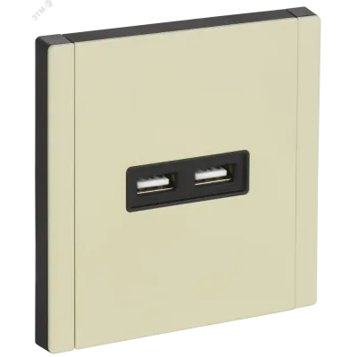 FORTE&PIANO Розетка USB A+A 3,1А FP849M металл слоновая кость IEK