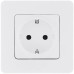 Розетка 1-местная с заземлением без защитных шторок 16А белый INSPIRIA
