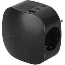 Разветвитель электрический 16А 3 розетки + 3 USB A+C с заземлением со шторками черный SP-3e-3USBAC-B