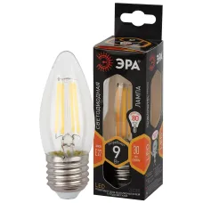 Лампочка светодиодная ЭРА F-LED B35-9w-827-E2 Е27 / Е27 9Вт филамент свеча теплый белый свет