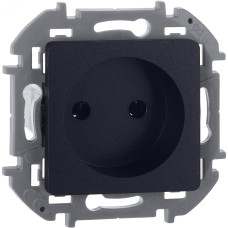 Розетка 1-местная без заземления без защитных шторок 16А антрацит INSPIRIA
