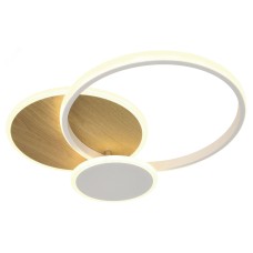 Светильник потолочный светодиодный ЭРА Модерн City CLL-1-60-RC WH+Wood с ДУ 60W 3000-6500К белый/золото