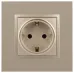 14-2101-04 ЭРА Розетка 2P+E Schuko, 16A-250В, IP20, Эра Elegance, шампань (10/100/2800)