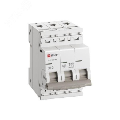 Выключатель автоматический 3P 10А (D) 6kA без теплового расцепителя ВА 47-63 ТОМА M63MA6310D PROXIMA EKF