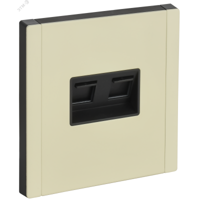 FORTE&PIANO Розетка компьютерная двойная RJ45 кат.5E FP833M металл слоновая кость IEK