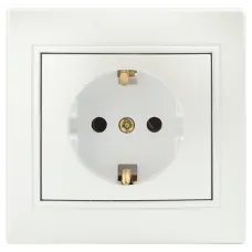 Розетка Intro Plano 1-202-06 с заземлением 2P+E Schuko, 16А-250В, IP20, СУ, перламутр