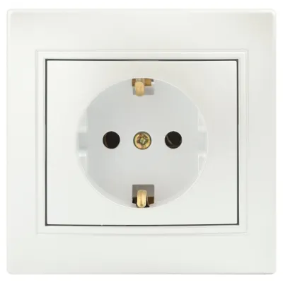 Розетка Intro Plano 1-202-06 с заземлением 2P+E Schuko, 16А-250В, IP20, СУ, перламутр
