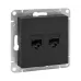 Эпика Механизм розетки RJ45 - 2шт (cat5) черный EKF