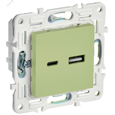 SKANDY Розетка USB A+C 3,1А SK-R14G мятный IEK