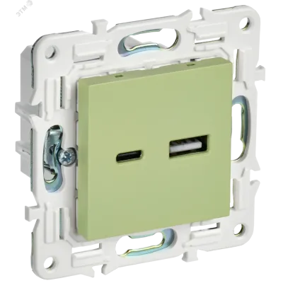 SKANDY Розетка USB A+C 3,1А SK-R14G мятный IEK