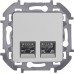 Розетка компьютерная двойная RJ45 категория 6 UTP алюминий INSPIRIA
