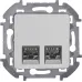 Розетка компьютерная двойная RJ45 категория 6 UTP алюминий INSPIRIA