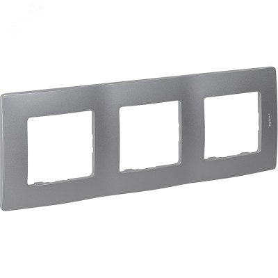 Рамка 3-местная алюминий ETIKA