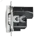 BRITE Розетка 1-местная с заземлением с защитными шторками 16А с USB A+A 5В 2,1А РЮш10-1-БрГН металл хром/никель IEK