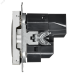 BRITE Розетка 1-местная с заземлением с защитными шторками 16А с USB A+C 18Вт РЮш11-1-БрГН металл хром/никель IEK