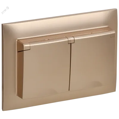 SKANDY Розетка 2-местная и крышкой 16А в сборе IP44 SK-R12Sa песочный IEK