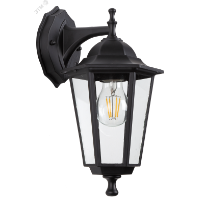 Светильник уличный настенный под лампу E27 IP54 Веледа GBW-104-1-BL-0360 230В IP54 чёрный вниз