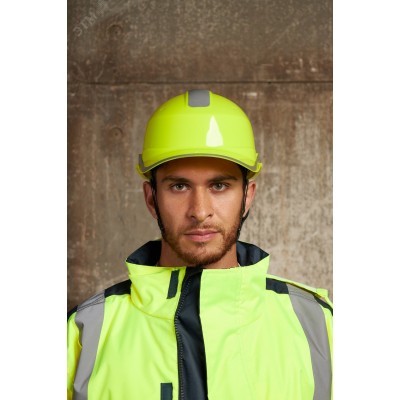 Защитная каска BASEBALL DIAMOND V UP из ABS лимонная с храповым механизмом