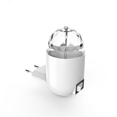 "Светильник розеточный MOOD 3W 220-240V белый с фиксированной проекцией ""диско""  LED 1/10/100"