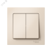 Выключатель двухклавишный ATLASDESIGN схема 5 10АХ в сборе бежевый