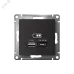 ATLASDESIGN USB РОЗЕТКА A + тип-C 45W высокоскор.заряд. QC, PD, механизм, КАРБОН