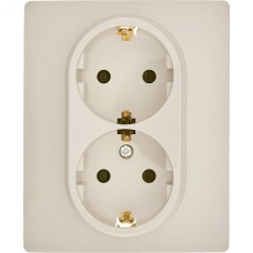 Розетка двойная с заземлением - Legrand/Daccord Inspiria - со шторками в сборе 16А 250В винтовые зажимы - слоновая кость