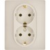 Розетка двойная с заземлением - Legrand/Daccord Inspiria - со шторками в сборе 16А 250В винтовые зажимы - слоновая кость