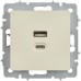 BRITE Розетка USB A+C 45Вт высокоскоростная зарядка РЮ11-2-БрКр бежевый IEK