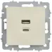 BRITE Розетка USB A+C 45Вт высокоскоростная зарядка РЮ11-2-БрКр бежевый IEK