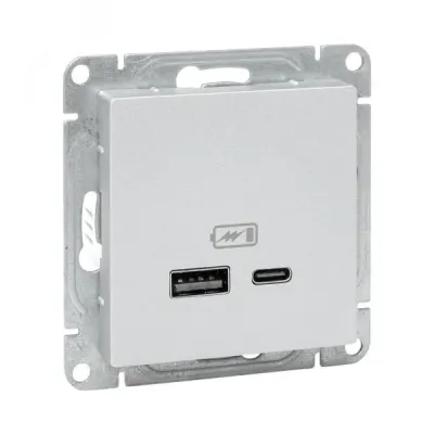 Механизм розетки USB-A+С, алюминий Эпика EKF