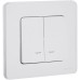 Выключатель 2-клавишный с подсветкой/индикацией 10АХ безвинтовое крепление белый INSPIRIA